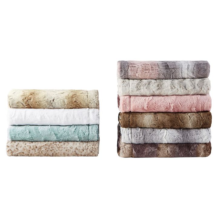 Gracie Mills Shawn Brushed Faux Fur to Mink Oversized Throw