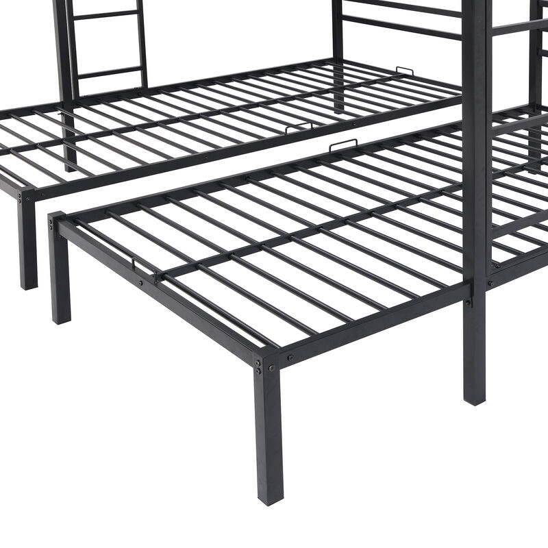 Merax Classic Triple Bunk Bed  with Built-in Shelf
