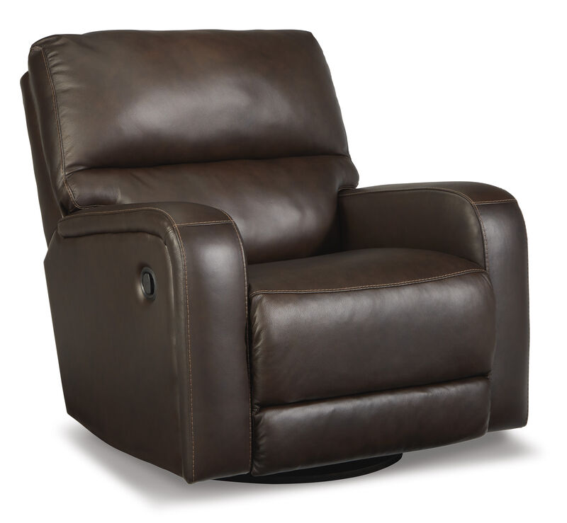 Emberla Manual Swivel Glider Leather Recliner