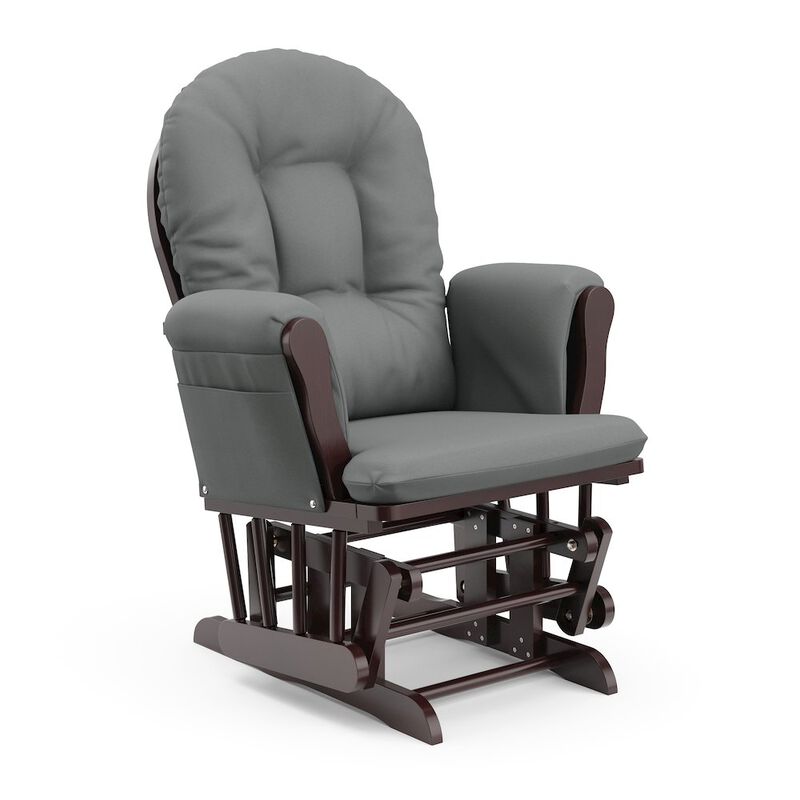 Storkcraft Hoop Glider and Ottoman - Espresso with Gray