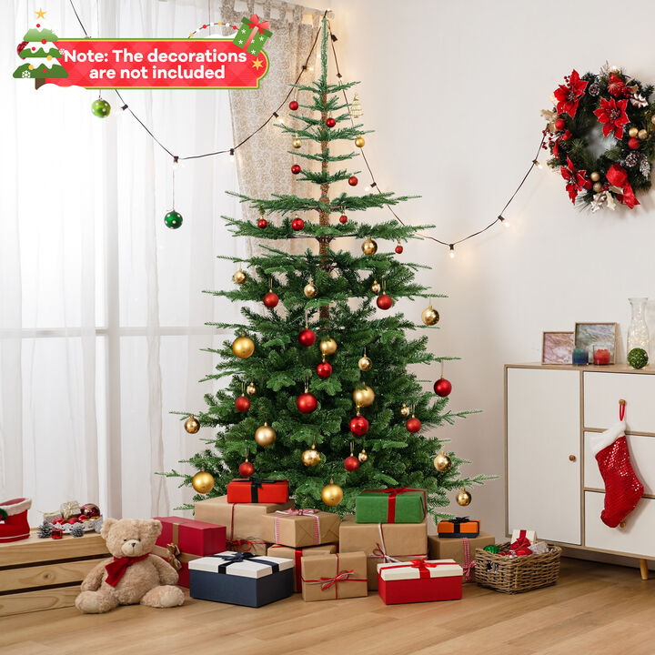 Hinged Artificial Pre-lit Christmas Tree with Branch Tips