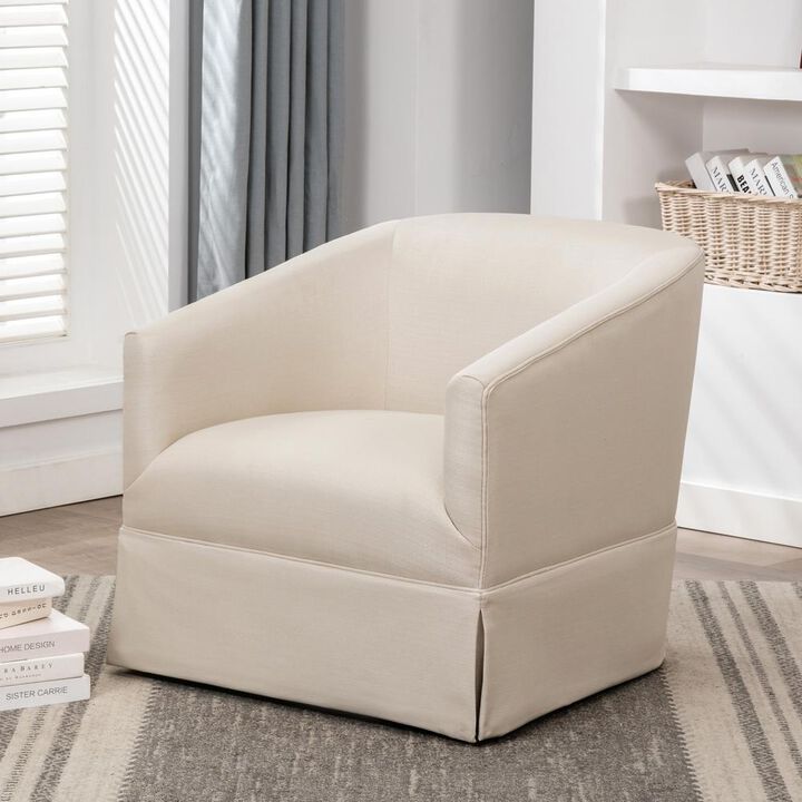 Comfort Pointe Elm Linen Skirted Swivel Chair