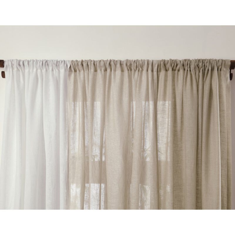 Solino Home 100% Pure Linen Sheer Curtain for Thanksgiving, Christmas