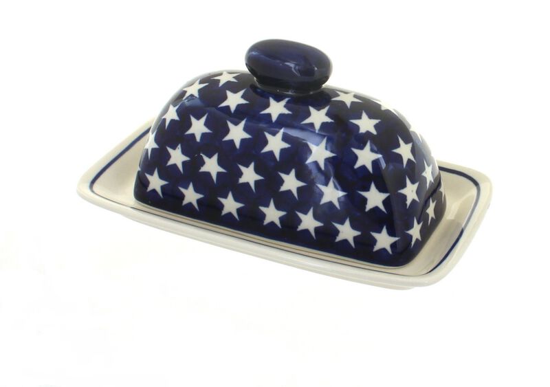 Blue Rose Polish Pottery Petite Bouquet Butter Dish