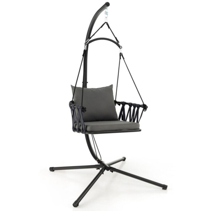 Hivvago Hanging Swing Chair with Stand-Gray