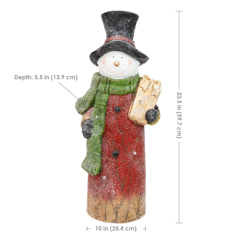 Sunnydaze Classic Frosty Indoor Pre-Lit LED Christmas Statue - 23.5 in