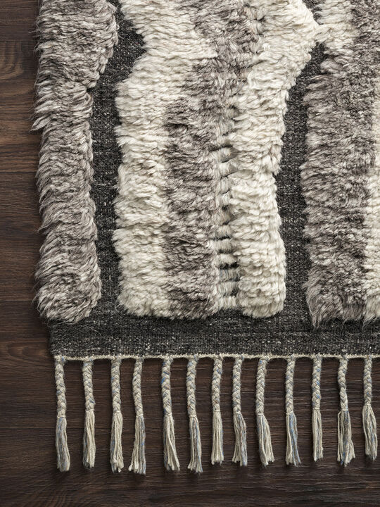 Khalid KF03 Stone/Charcoal 18" x 18" Sample Rug