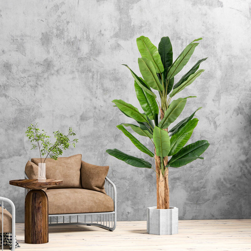 Tall Artificial Banana Tree with 10 Large Leaves – Lush Indoor Tropical Plant Decoration