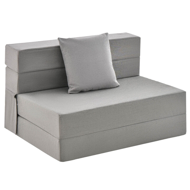 6 Inch Tri-fold Sofa Bed Folding Mattress with Pillow