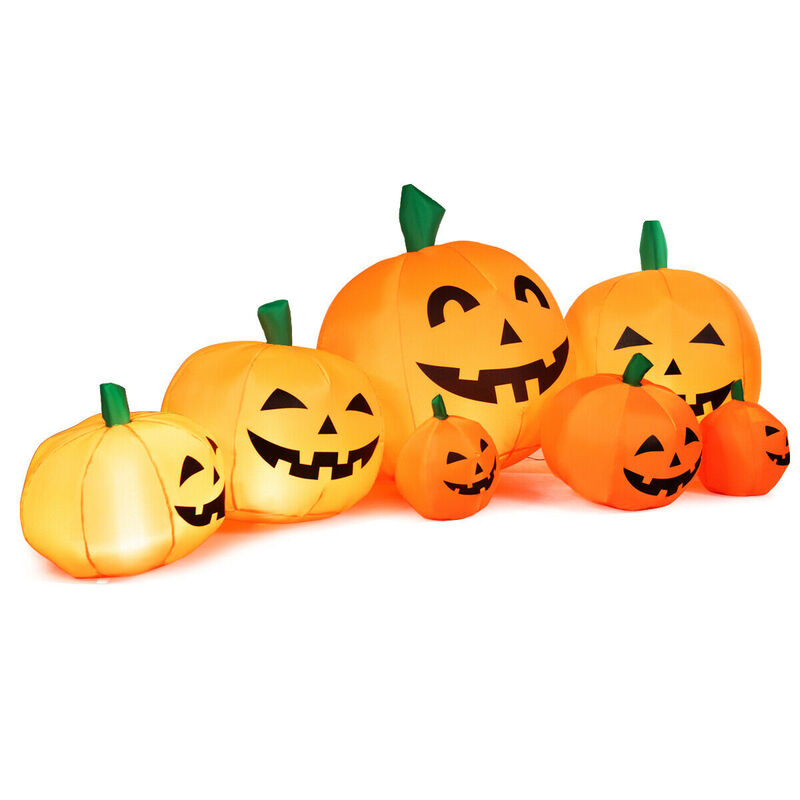 Halloween Inflatable 7 Pumpkins Patch with LED Lights