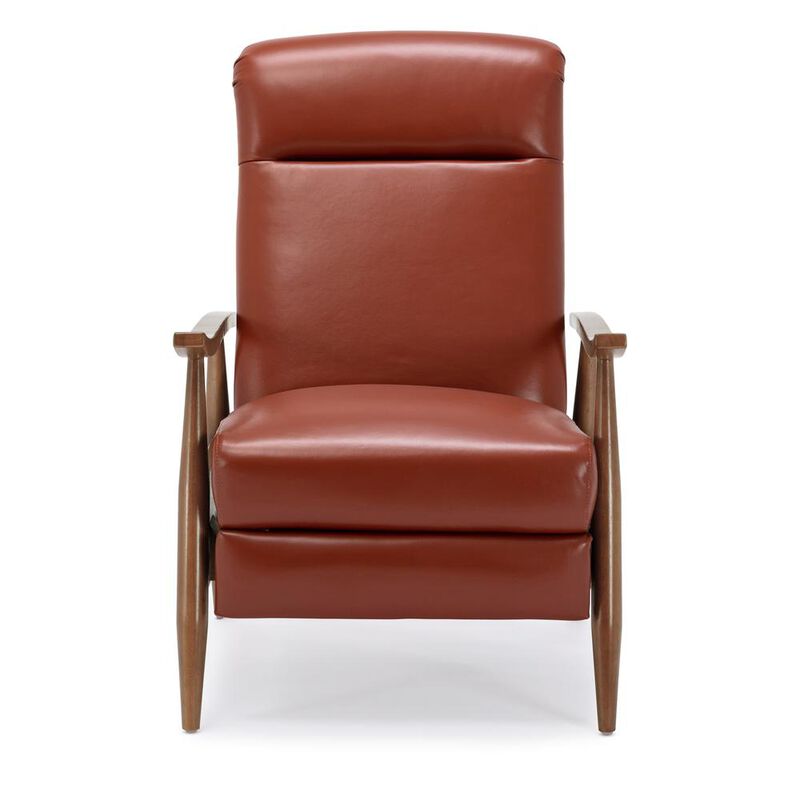 Comfort Pointe Fairview Leather Wood Arm Push Back Recliner - Caramel