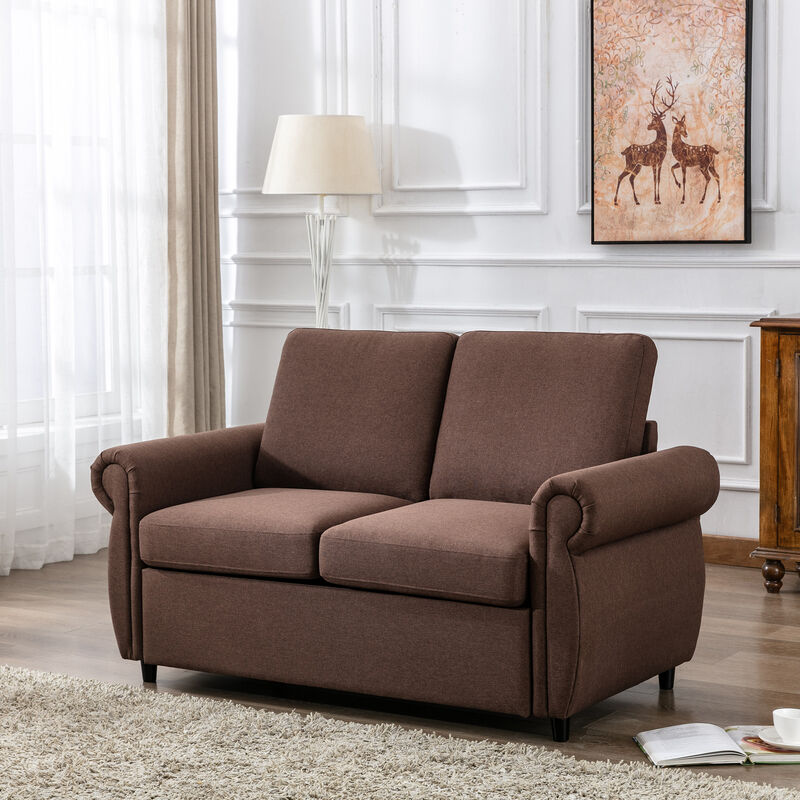 Merax Modern Loveseat Sleeper Sofa Bed with Mattress