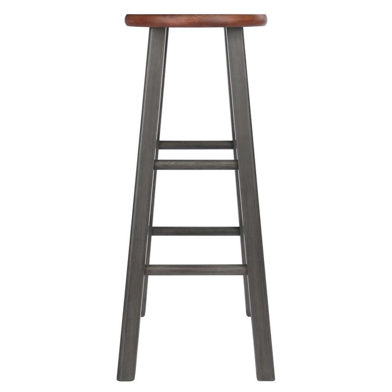 Ivy Bar Stool 29", Rustic Teak / Gray Finish