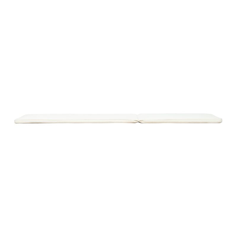 Pina Outdoor Cushion for Lounge Chaise, 79 Inch, Plush White Fabric - Benzara