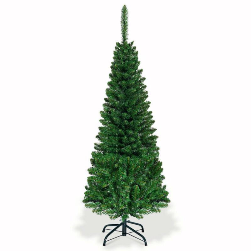 Hivvago 4.5/6.5/7.5 Feet Prelit Pencil Christmas Tree with 250 LED Lights