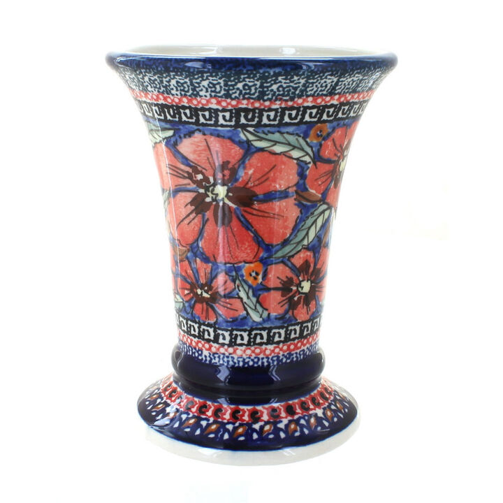 Blue Rose Polish Pottery Stars & Stripes Small Vase