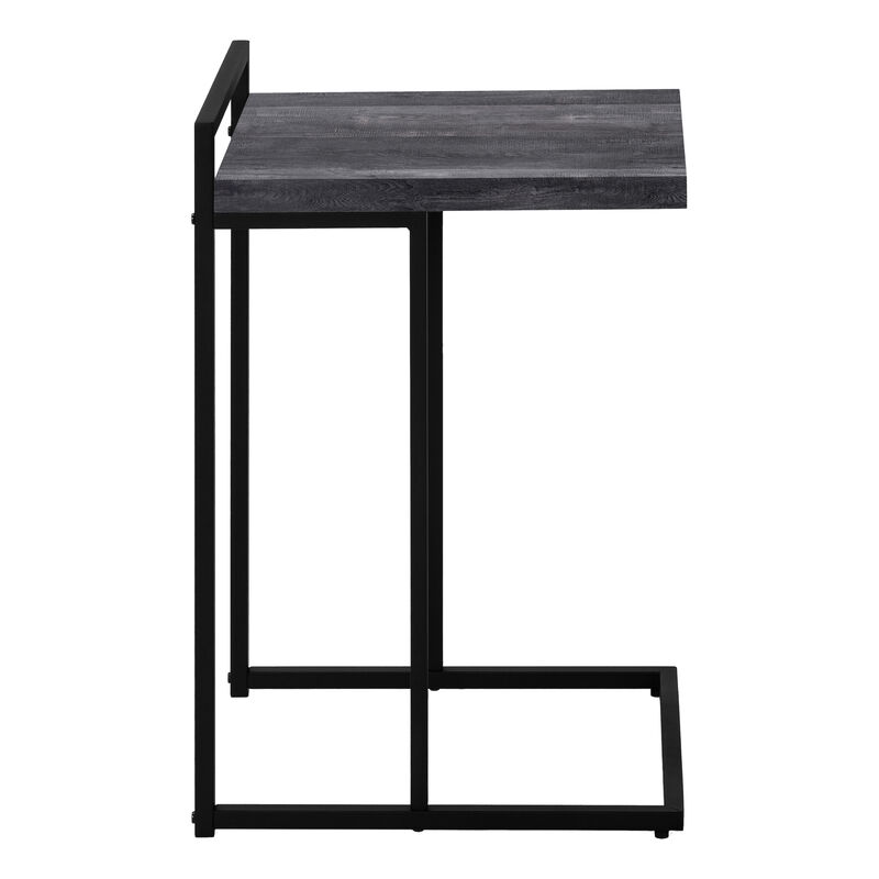 Monarch Specialties I 3633 Accent Table, C-shaped, End, Side, Snack, Living Room, Bedroom, Metal, Laminate, Black, Contemporary, Modern