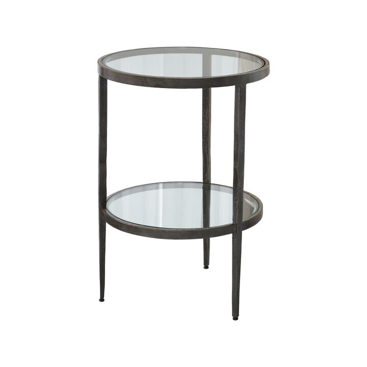 Laforge Two-Tier Side Table- Silver