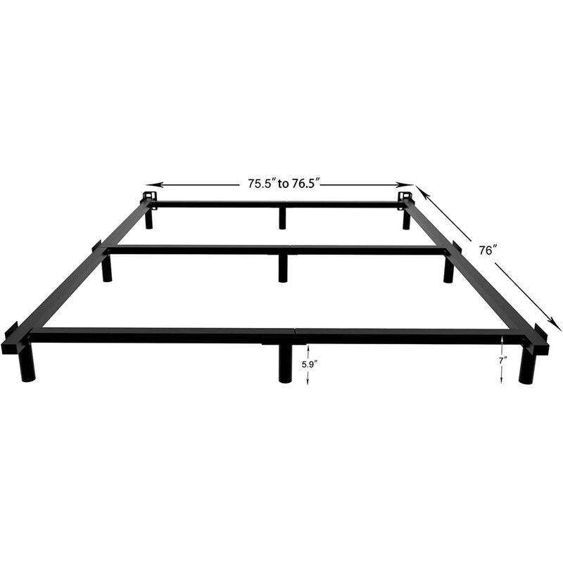 Hivvago King 9 Leg Metal Bed Frame with Headboard Brackets 3,000 lbs. Max Weight Limit