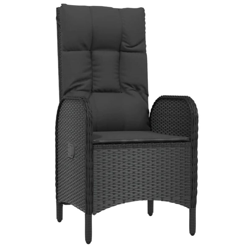 vidaXL Patio Chairs 2 pcs Poly Rattan Black