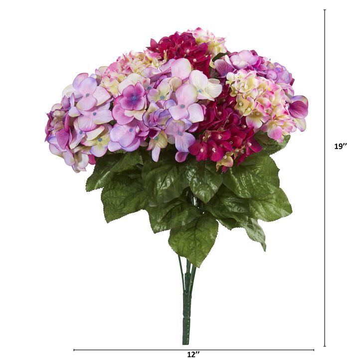 Hivvago 19" Hydrangea Artificial Plant (Set of 3)