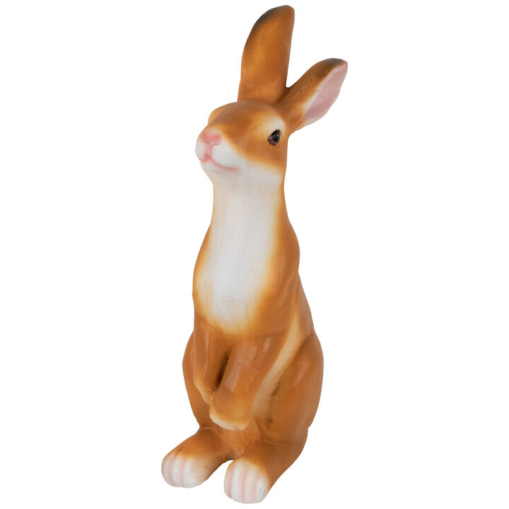 Standing Curious Bunny Outdoor Garden Statue - 19"