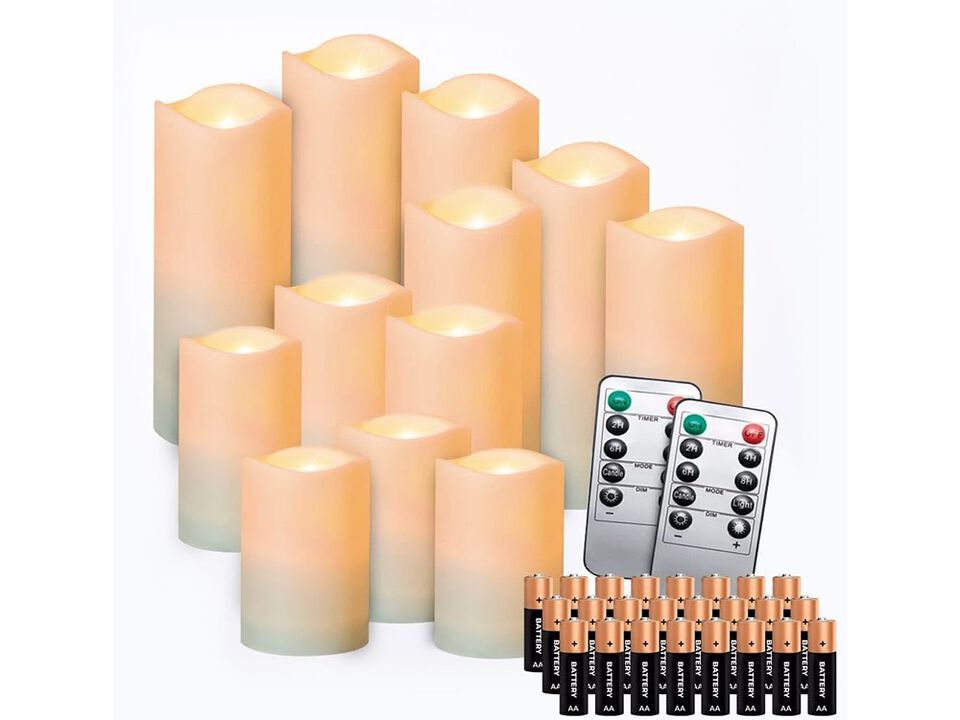 Generic Set of 12 Flameless LED Candles with Remote Control
