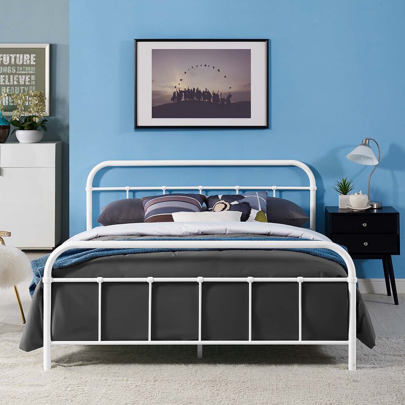 Modway Furniture  36.5 x 84.5 in. Maisie Queen Stainless Steel Bed Frame