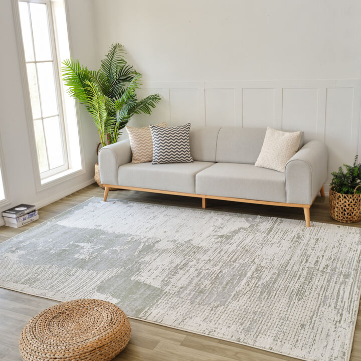 Nomad Abstract Modern Cream Grey Indoor Area Rug