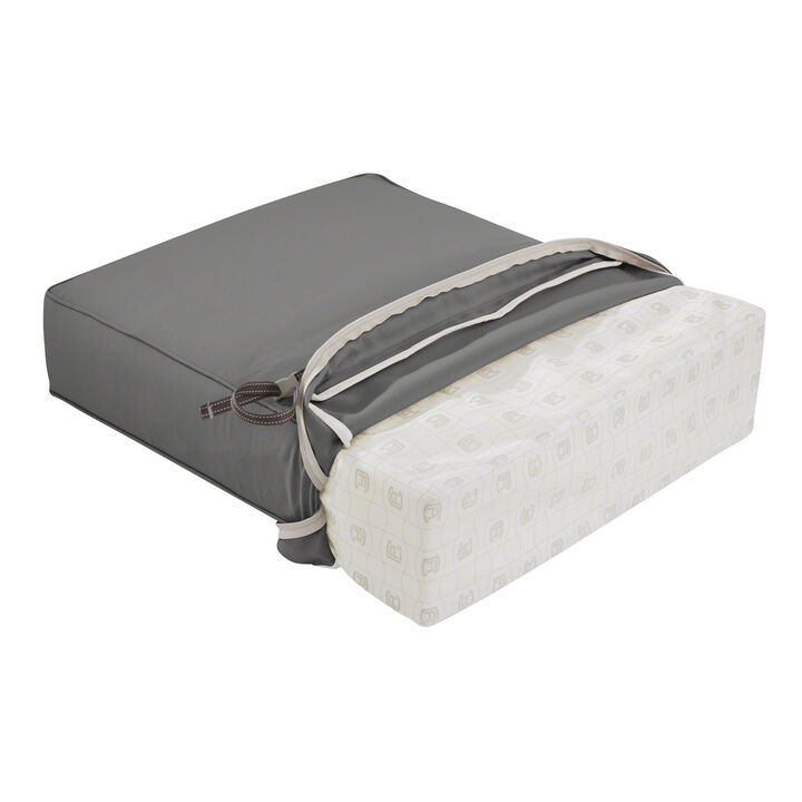 Classic Accessories Montlake FadeSafe Water-Resistant 21 x 22 x 4 Inch Patio Lounge Back Cushion, Antique Beige
