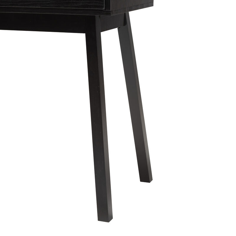 Baxton Studio Kalani Two-Tone Espresso Brown and Natural Finished 2-Drawer Console Table