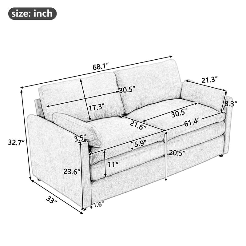 Merax Upholstered Loveseat Sofa for Living Room