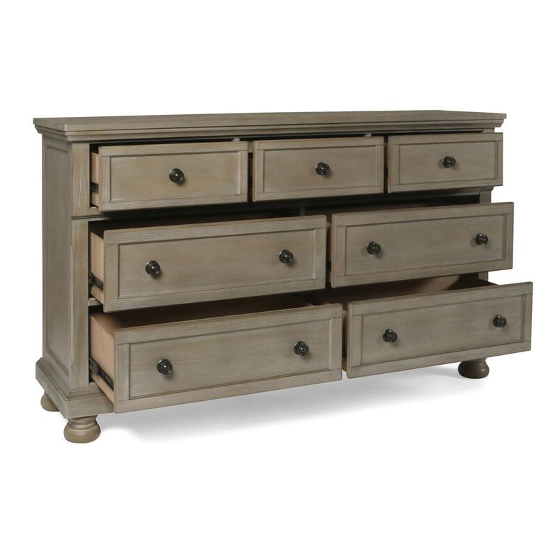 New Classic Furniture Furniture Allegra Solid Wood Engineered Wood Dresser in Pewter
