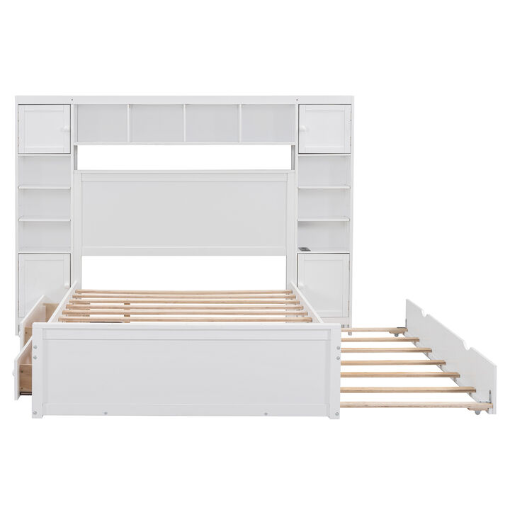 Merax Storage Platform Bed with Sockets