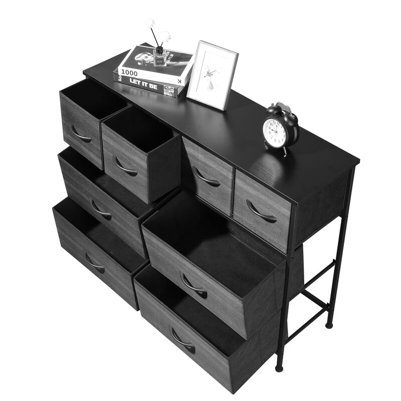 8-Drawer Storage Cabinet 4 Large & 4 Small Drawers for Organized Bedroom or Office Storage