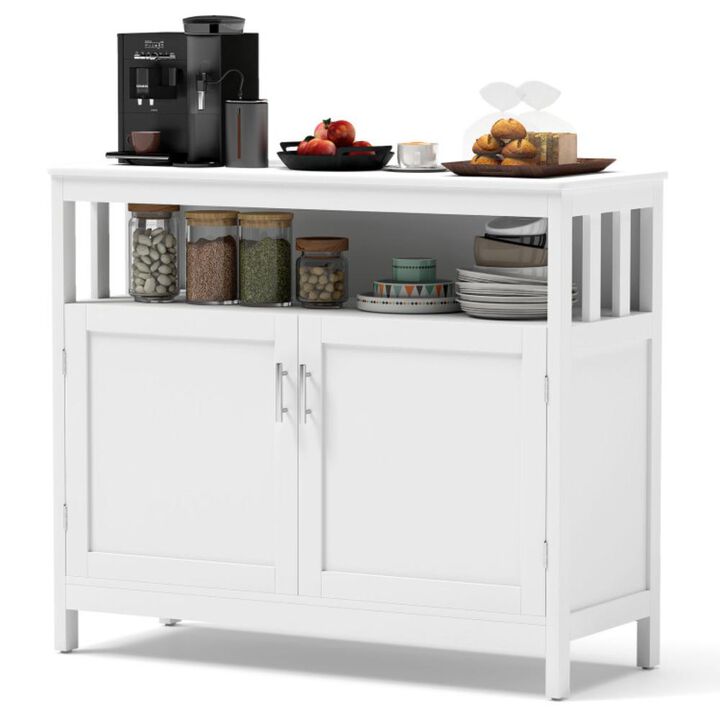 Hivvago Kitchen Buffet Server Sideboard Storage Cabinet with 2 Doors and Shelf