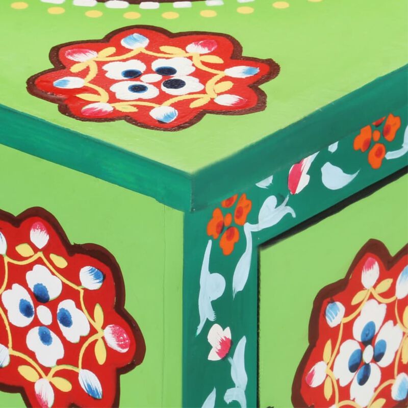 vidaXL Hand Painted Sideboard Multicolor 27.6"x13.8"x23.6" Solid Mango Wood