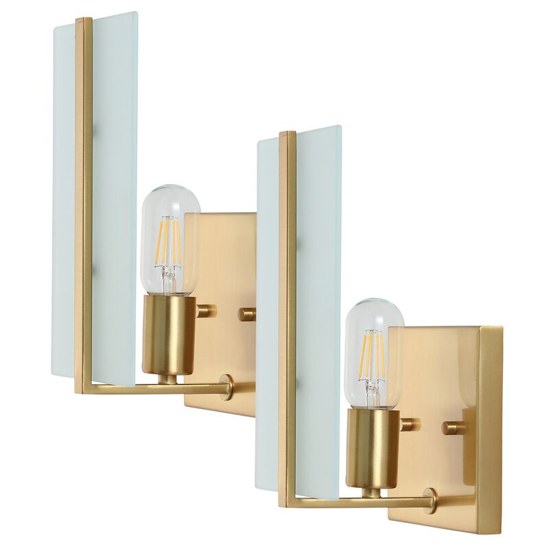 Mila 1-Light Modern Coastal Iron/Glass LED Sconce