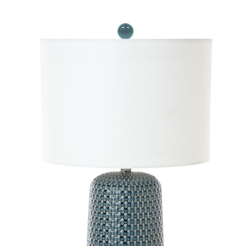 Lux Lighting Marlin 30 Blue Ceramic Table Lamp, (Set of 2)