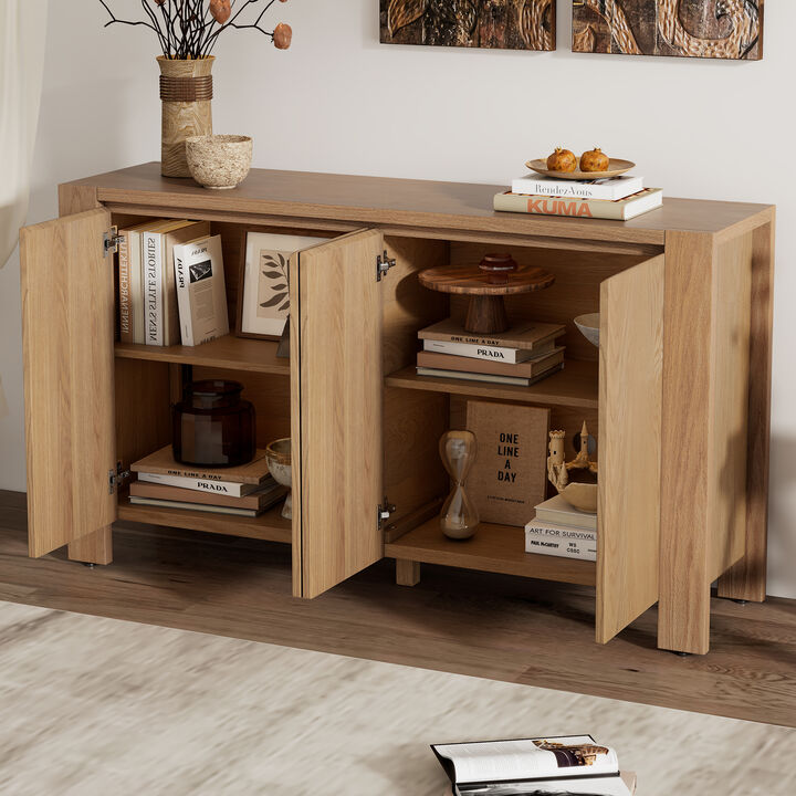 Merax Retro Distressed Finish Sideboard Cabinet with 4 Doors