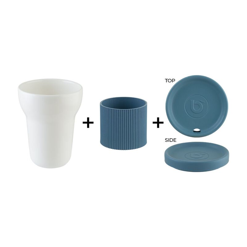 Softline dia.3.75" h:4.75" 12 oz. Round White Porcelain Mug (Set of 2)