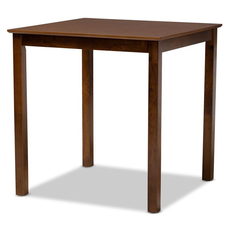 Baxton Studio Walnut Brown Finished Wood Counter Height Pub Table