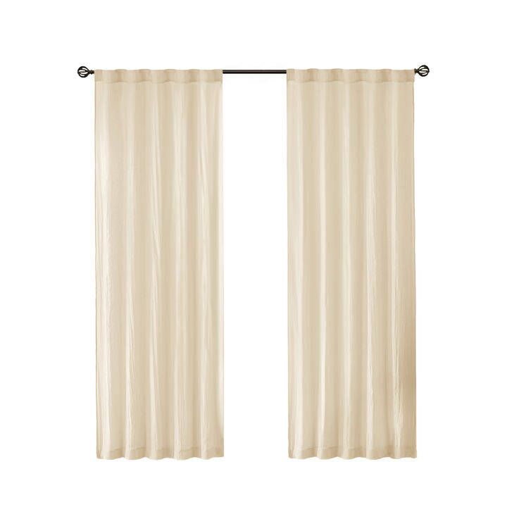Gracie Mills Gayle Contemporary Lightweight Crushed Sheer Window Panel Pair - 42x95"