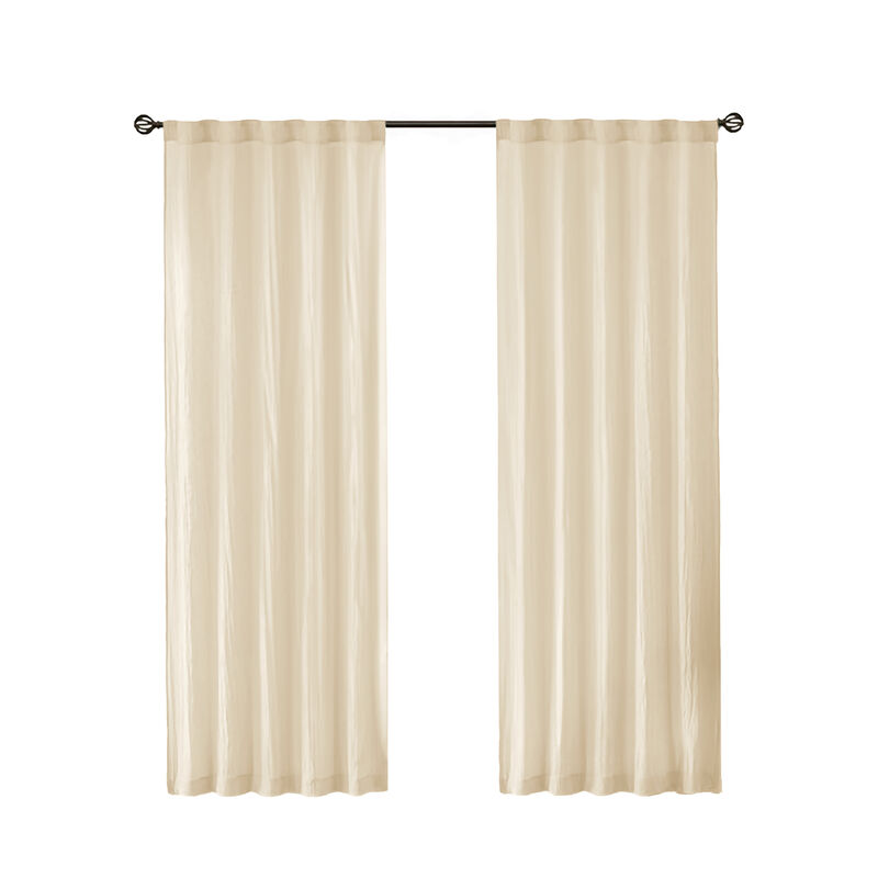 Gracie Mills Gayle Contemporary Lightweight Crushed Sheer Window Panel Pair - 42x95"