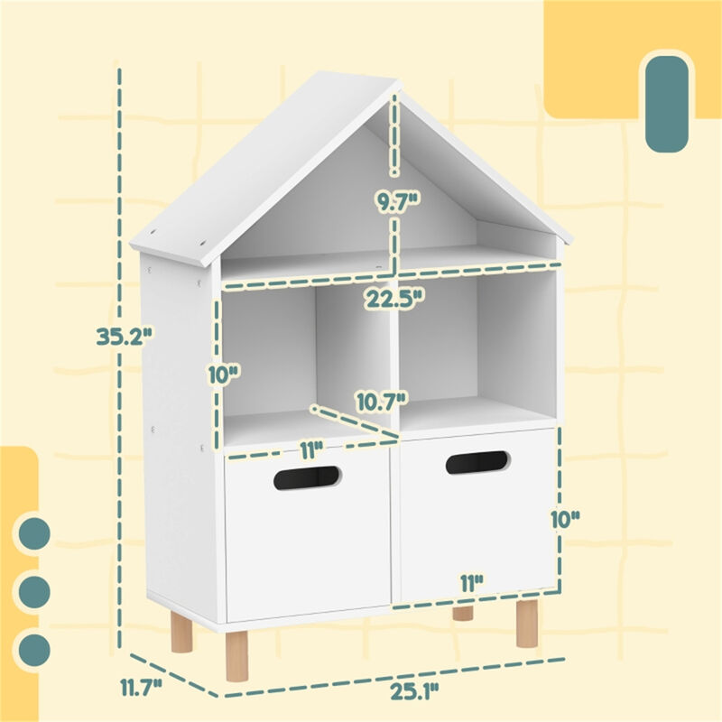 Freestanding Bookshelf with Enclosed Storage for Books and Decor