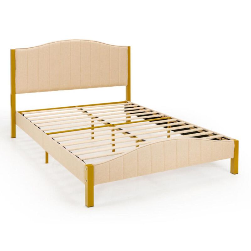 Hivvago Upholstered Bed Frame with Quilted Headboard
