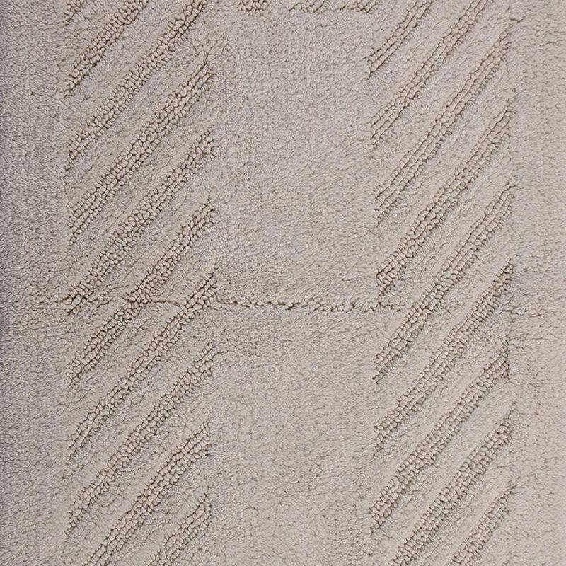 Knightsbridge Diagonal Racetrack 100% Cotton Reversible Bath Rug 20 X 30 Ivory