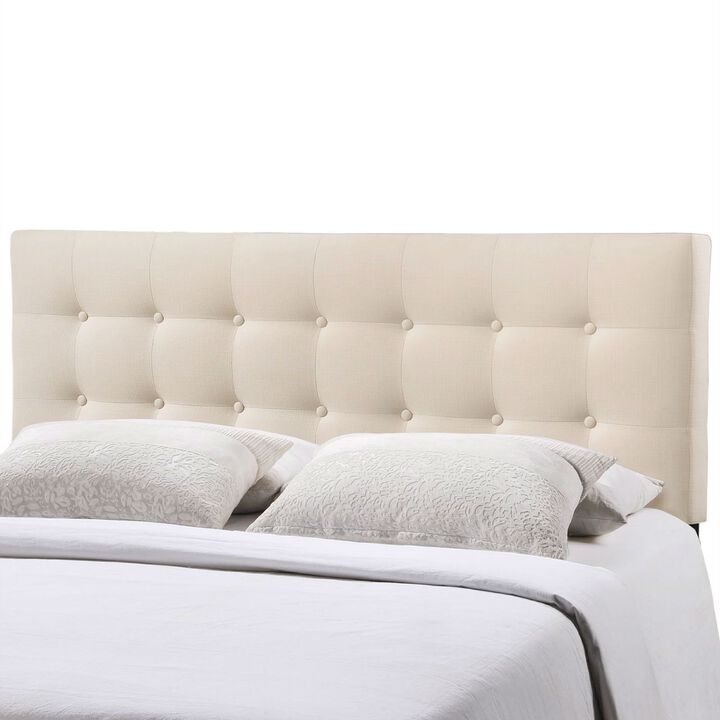 Hivvago Full size Ivory Fabric Upholstered Button-Tufted Headboard