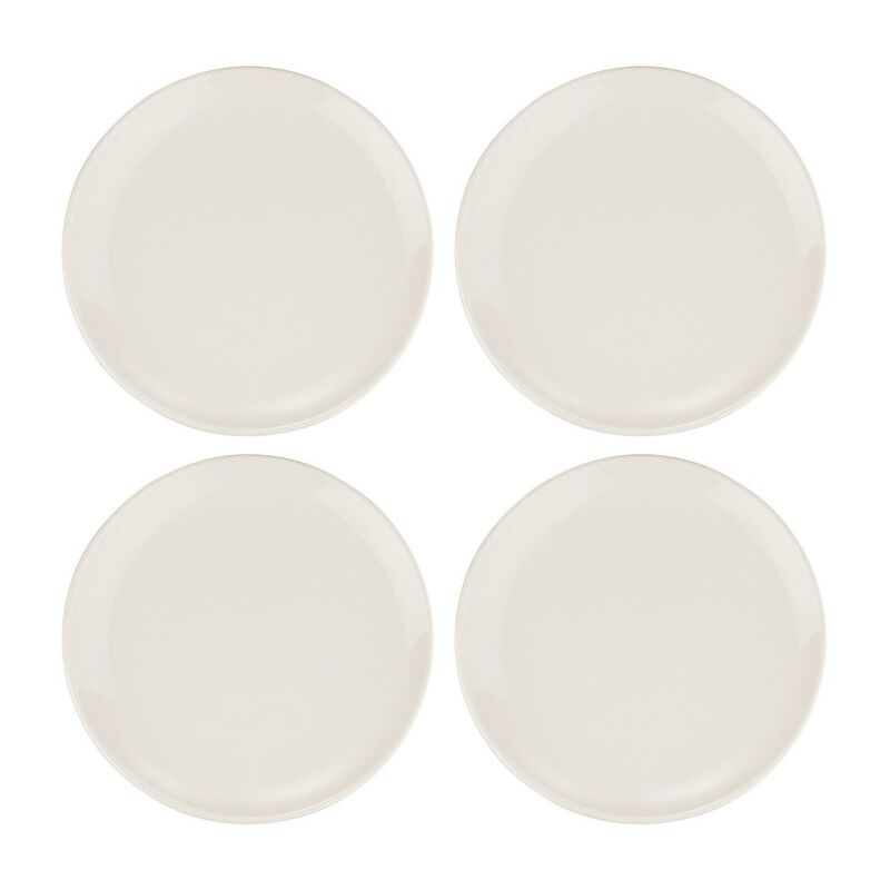 Gourmet dia.7.5" Round Warm White Porcelain Plate (Set of 4)