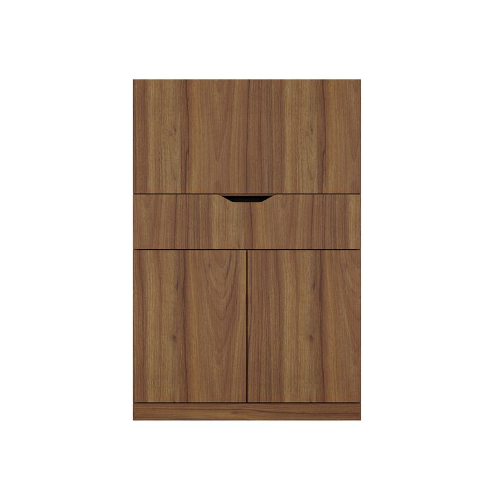 FUFU&GAGA Storage Cabinet - E0 1.5cm Particleboard, Adjustable Shelves, Expandable Top, Great for Cutlery Storage (31.5"W x 13.8"D x 47.2"H), Walnut